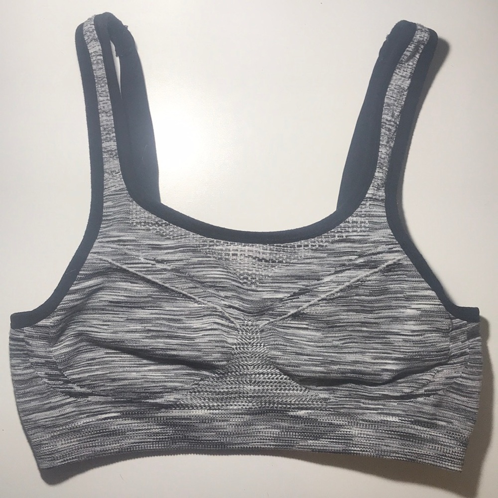 Black and white sports bra.